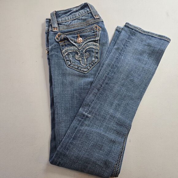 Rock Revival Jeans Women's 25 Blue Medium Wash Debbie Straight Leg - Picture 13 of 16